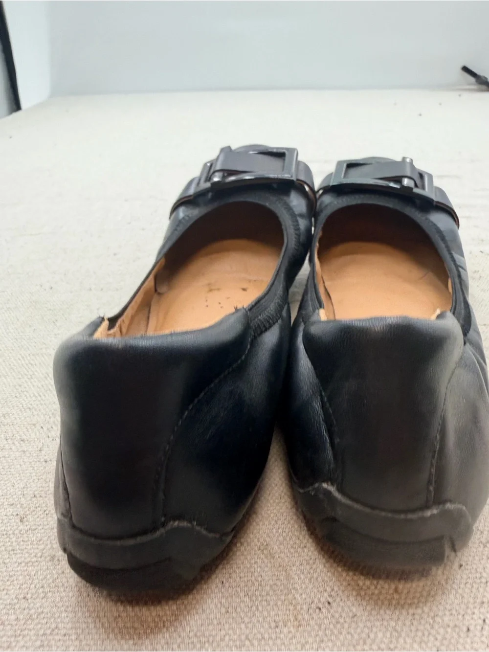 Nine West Black Buckle Ballet Flats